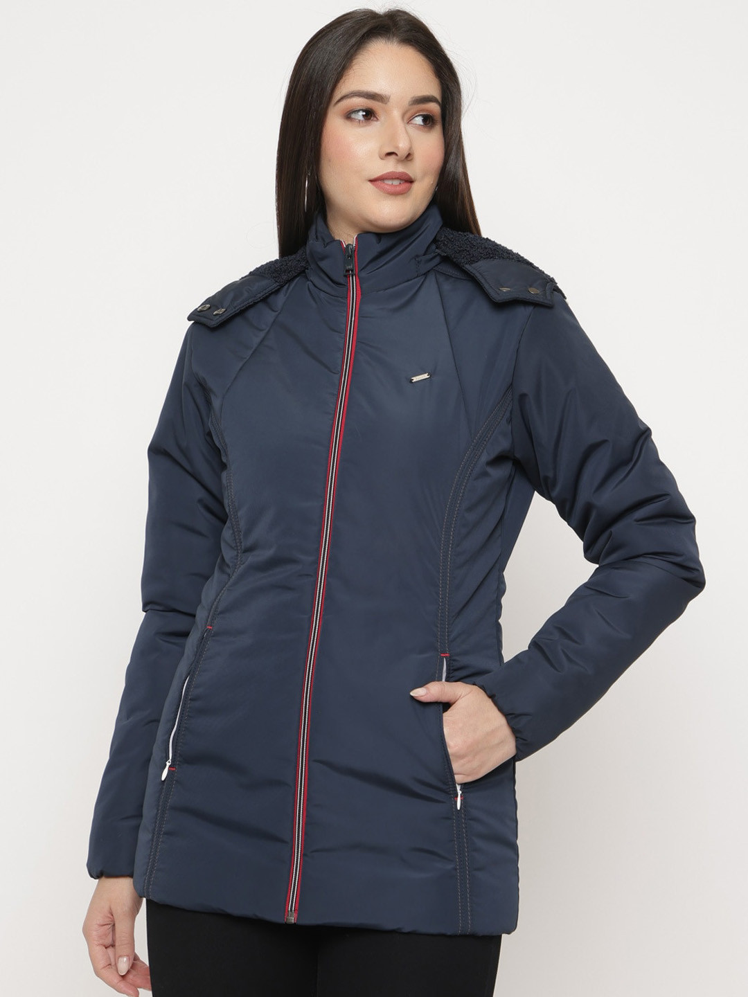 

Spirit Hooded Lightweight Anti Odour Longline Padded Jacket, Navy blue