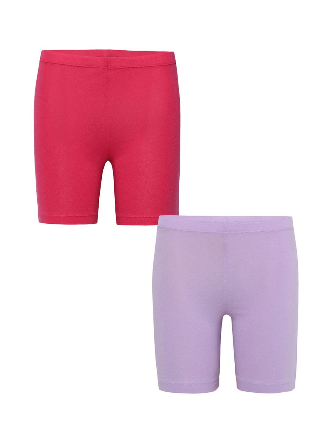 

Charm n Cherish Girls Pack Of 2 Mid-Rise Cotton Sports Shorts, Pink