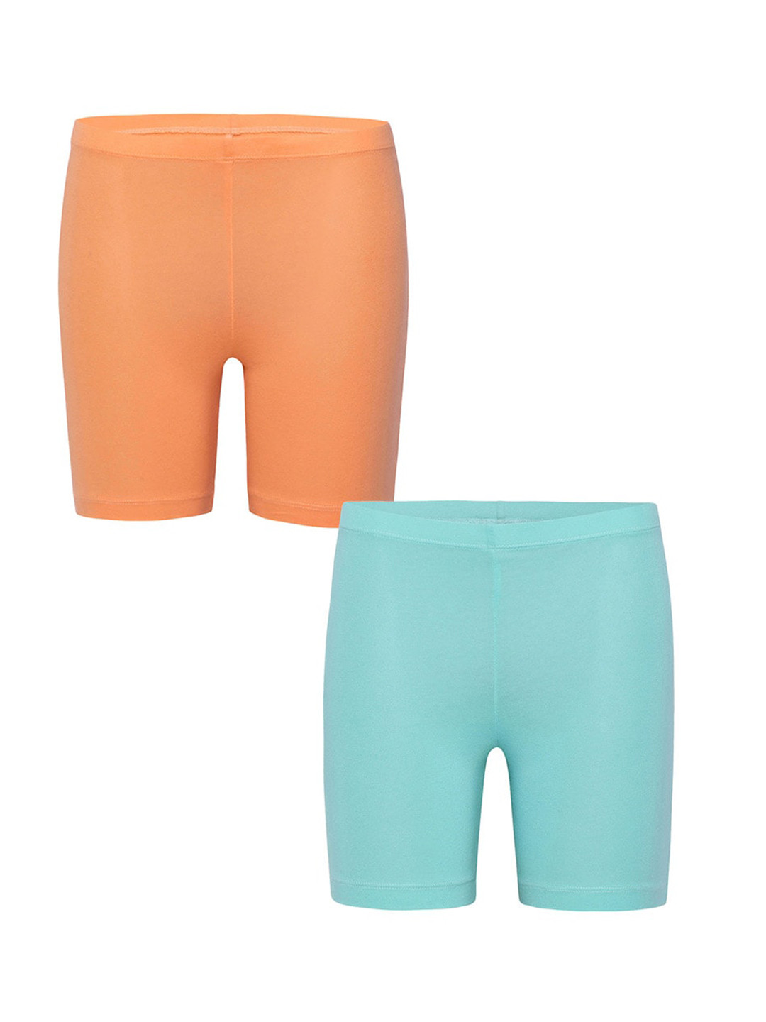 

Charm n Cherish Girls Pack Of 2 Mid-Rise Cotton Sports Shorts, Orange