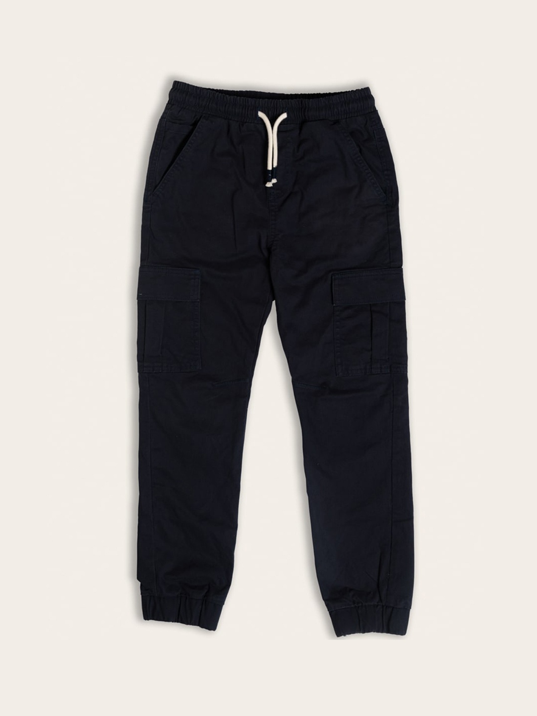 

Zalio Boys Original Fit Pure Cotton Cargo Joggers, Navy blue