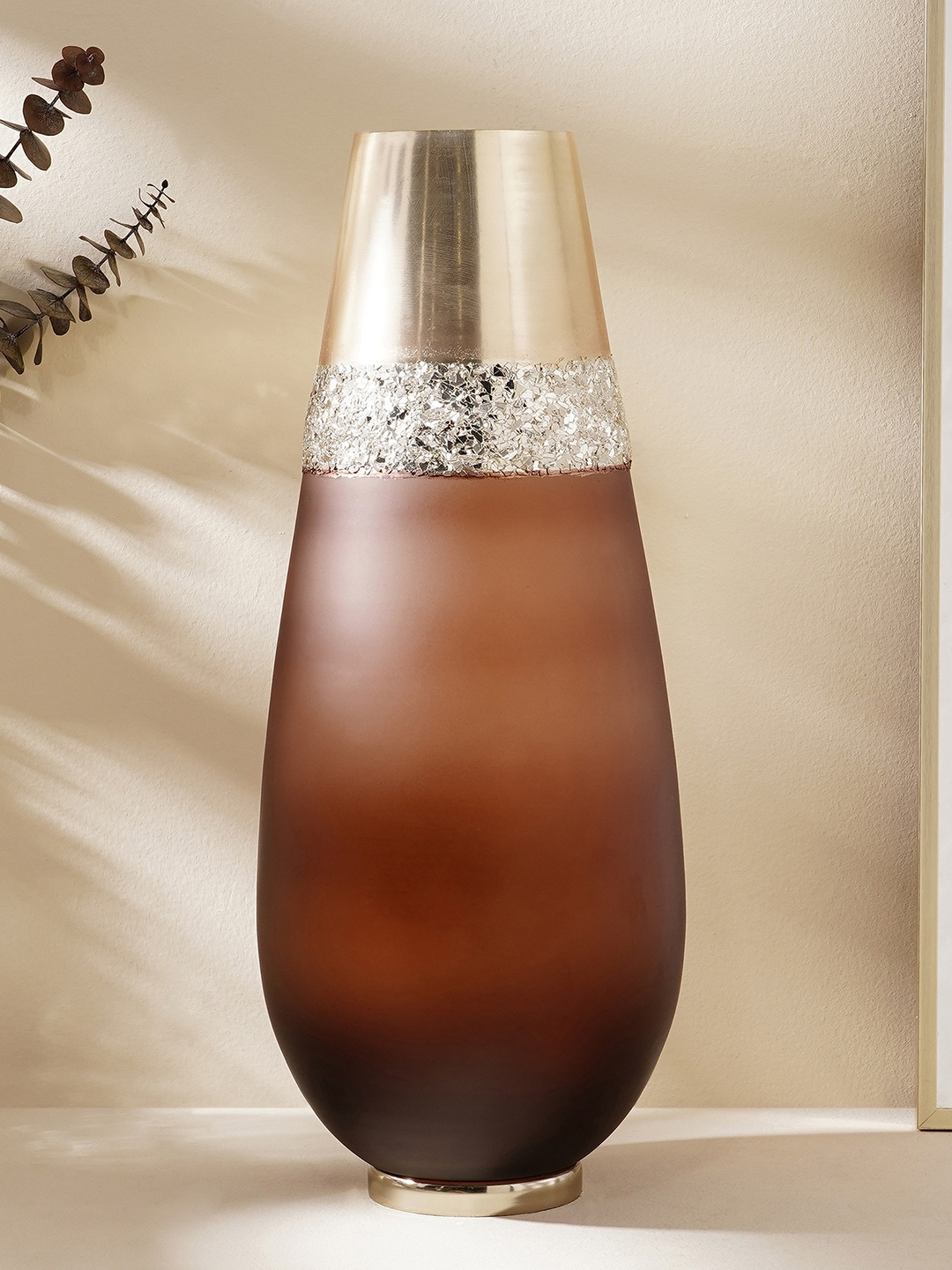 

Home Centre Mystique Brown & Gold Toned Glass Vases