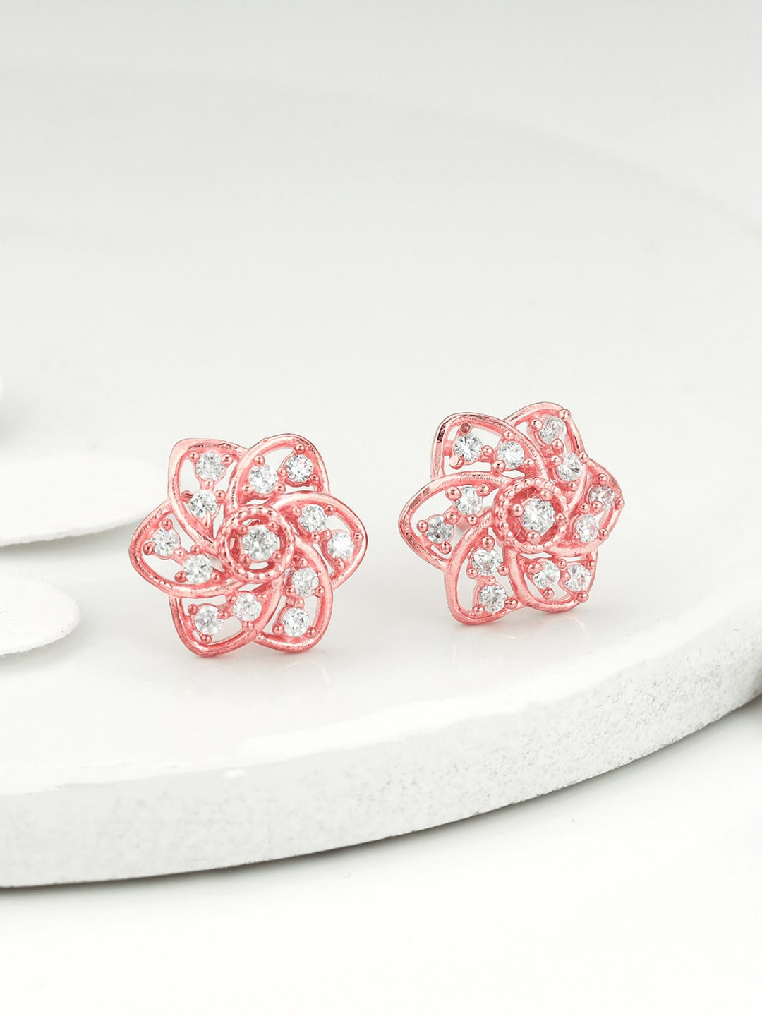 

GIVA 925 Sterling Silver Rose Gold-Plated Contemporary Studs Earrings