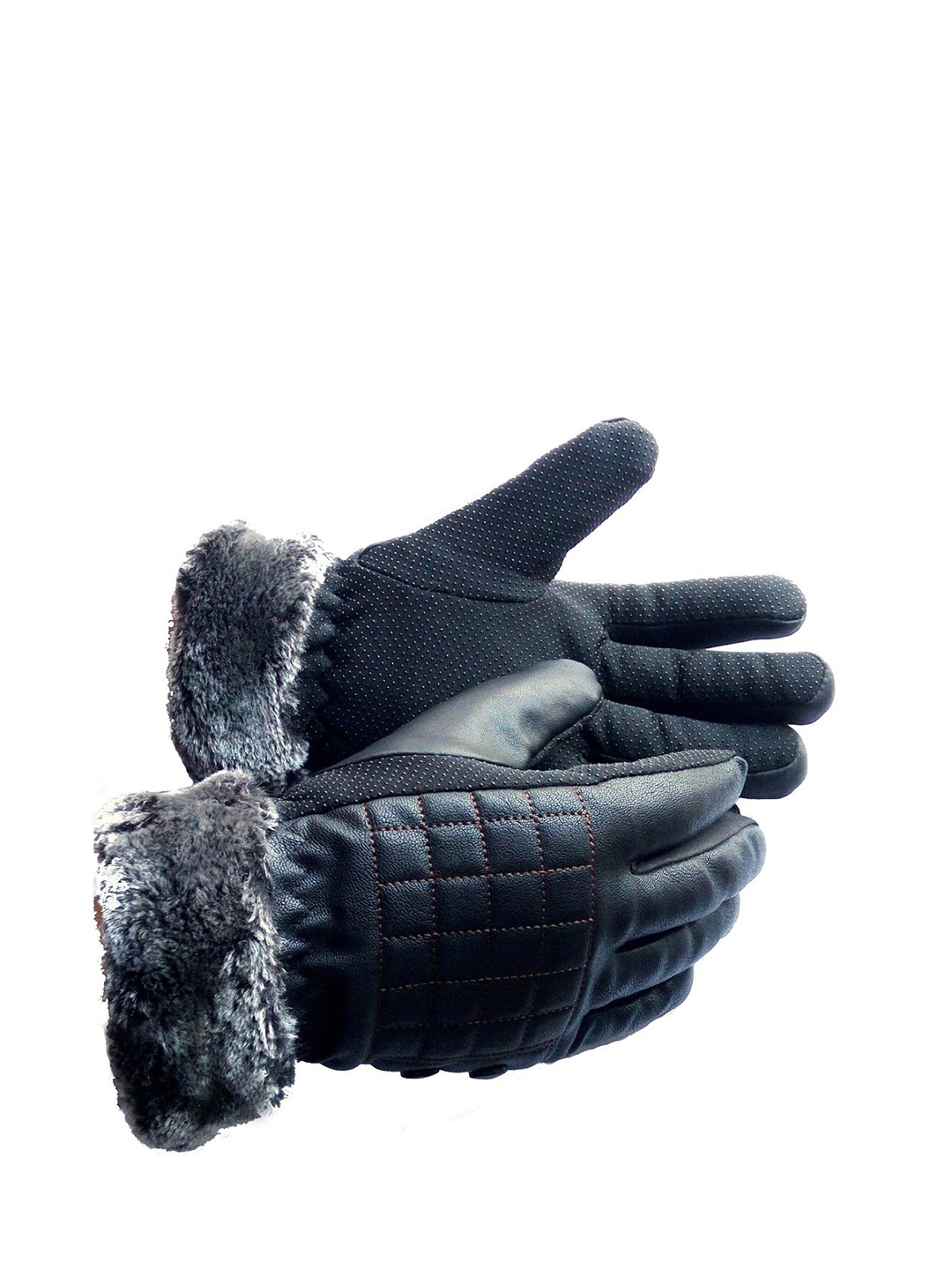 

Alexvyan Women Leather Wind Proof Thermal Warm Gloves, Black