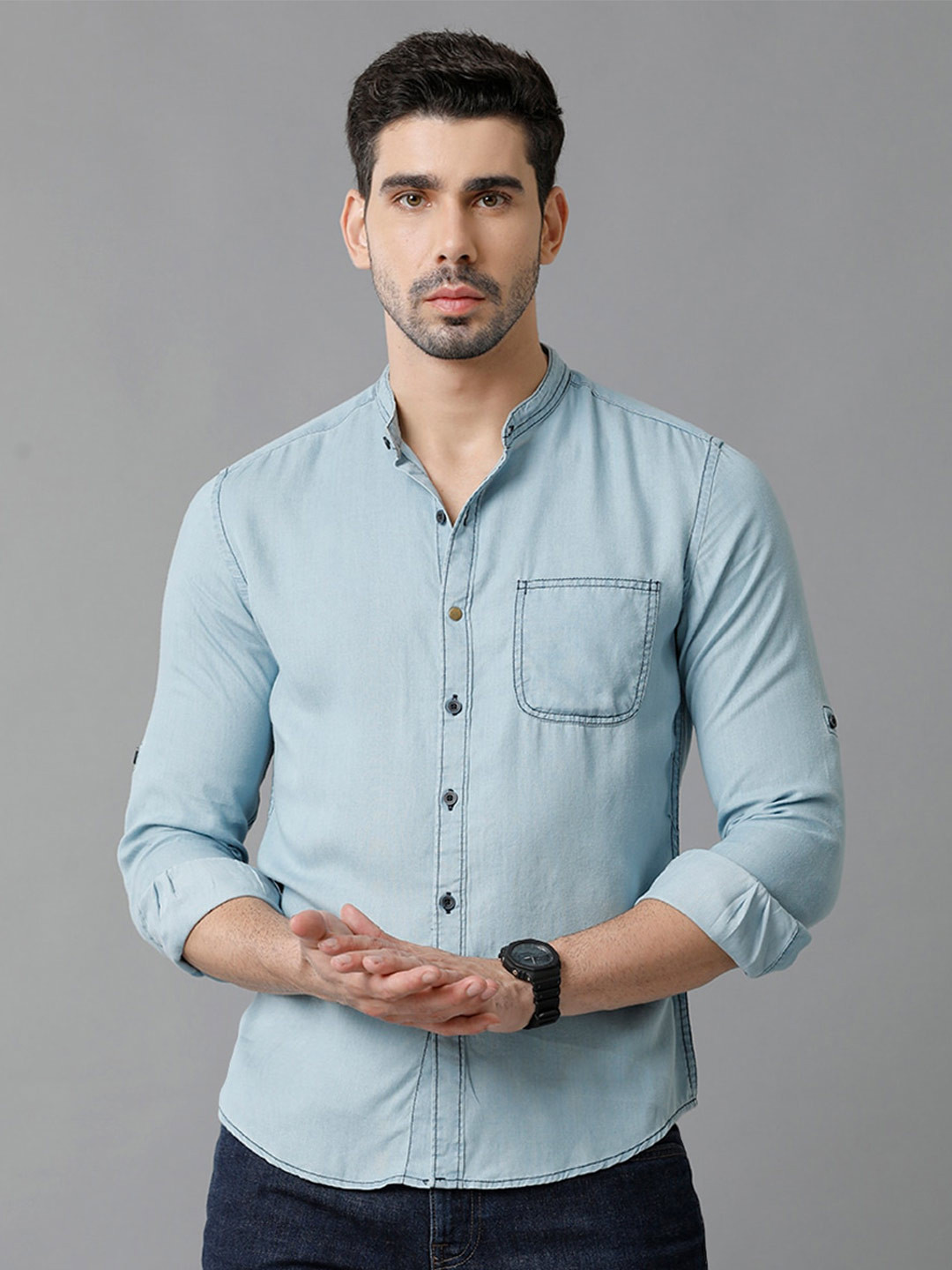 

YOVISH Comfort Denim Casual Shirt, Blue