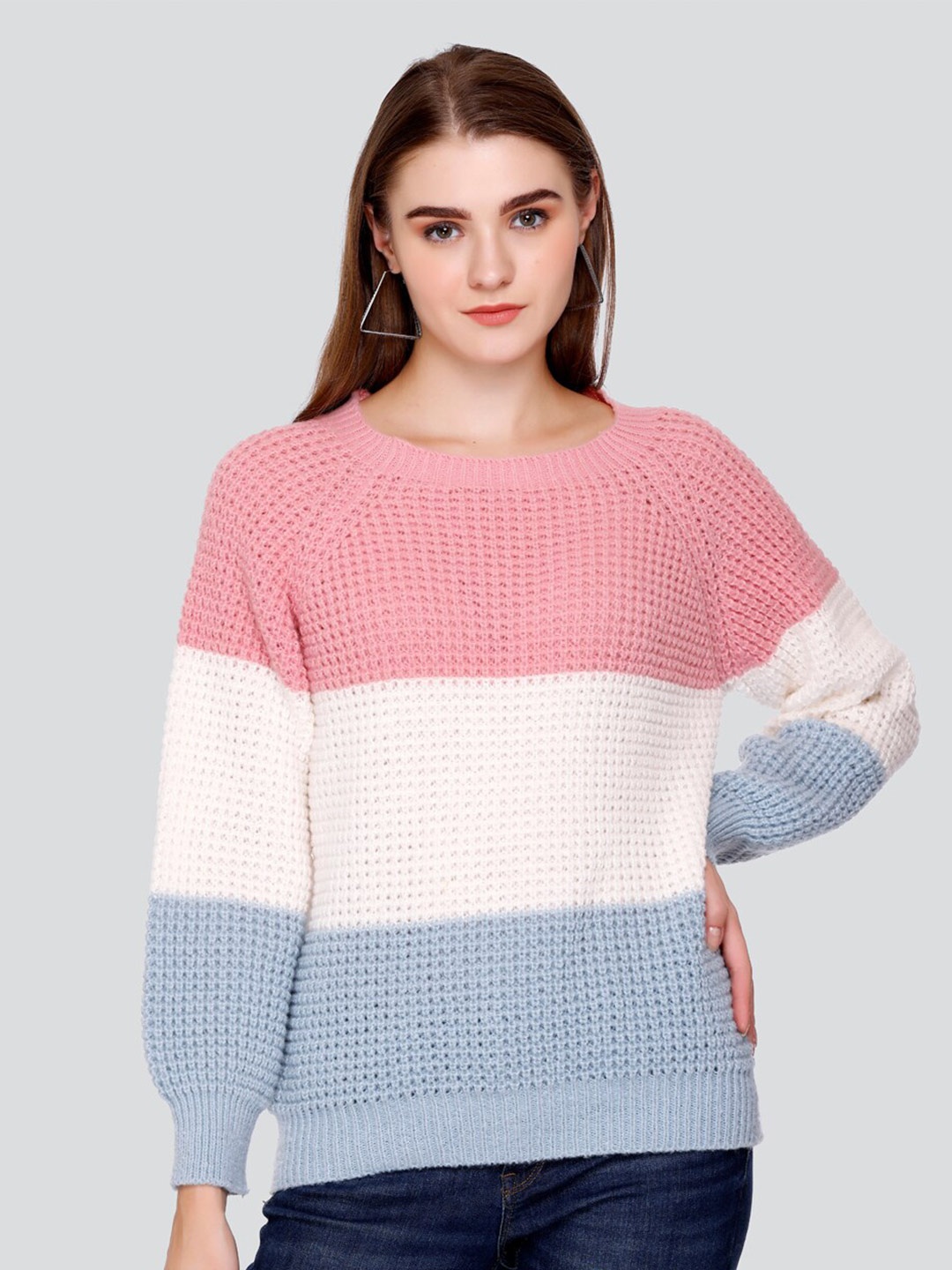 

GOSHA & MAU Colourblocked Wool Top, Pink