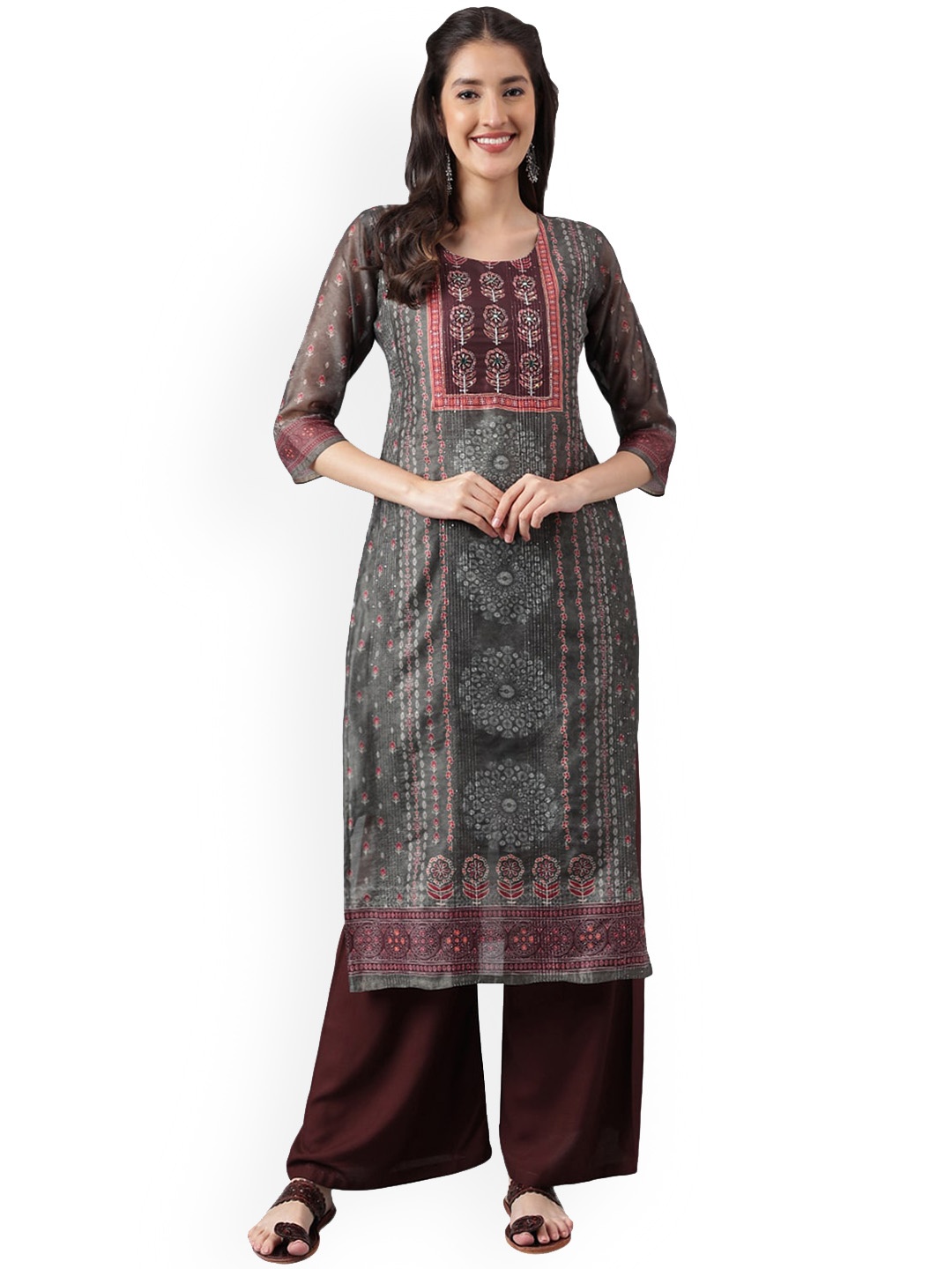

Nimayaa Ethnic Motifs Printed Kurta, Olive