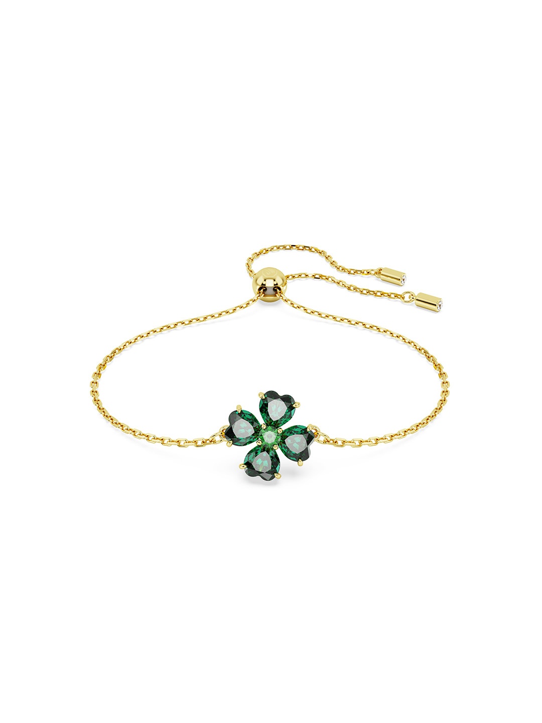 

SWAROVSKI Gold-Plated Artificial Stones Clover Charm Bracelet