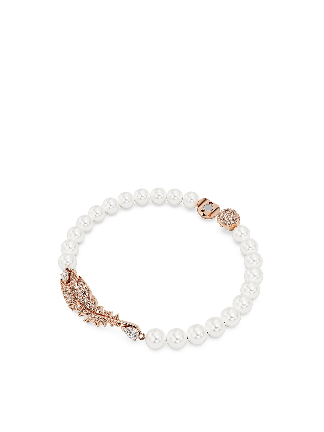 

SWAROVSKI Artificial Stones and Beads Beaded Wraparound Bracelet, Rose gold