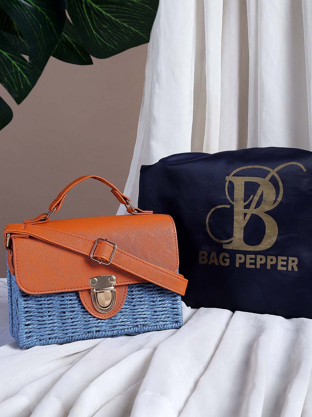 

Bag Pepper Self Design Structured Sling Bag, Blue