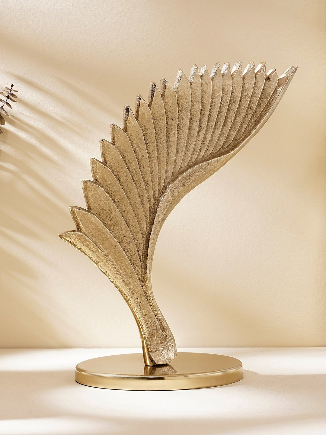 

Home Centre Gold Toned Mystique Feather Figurine Aluminium Showpiece