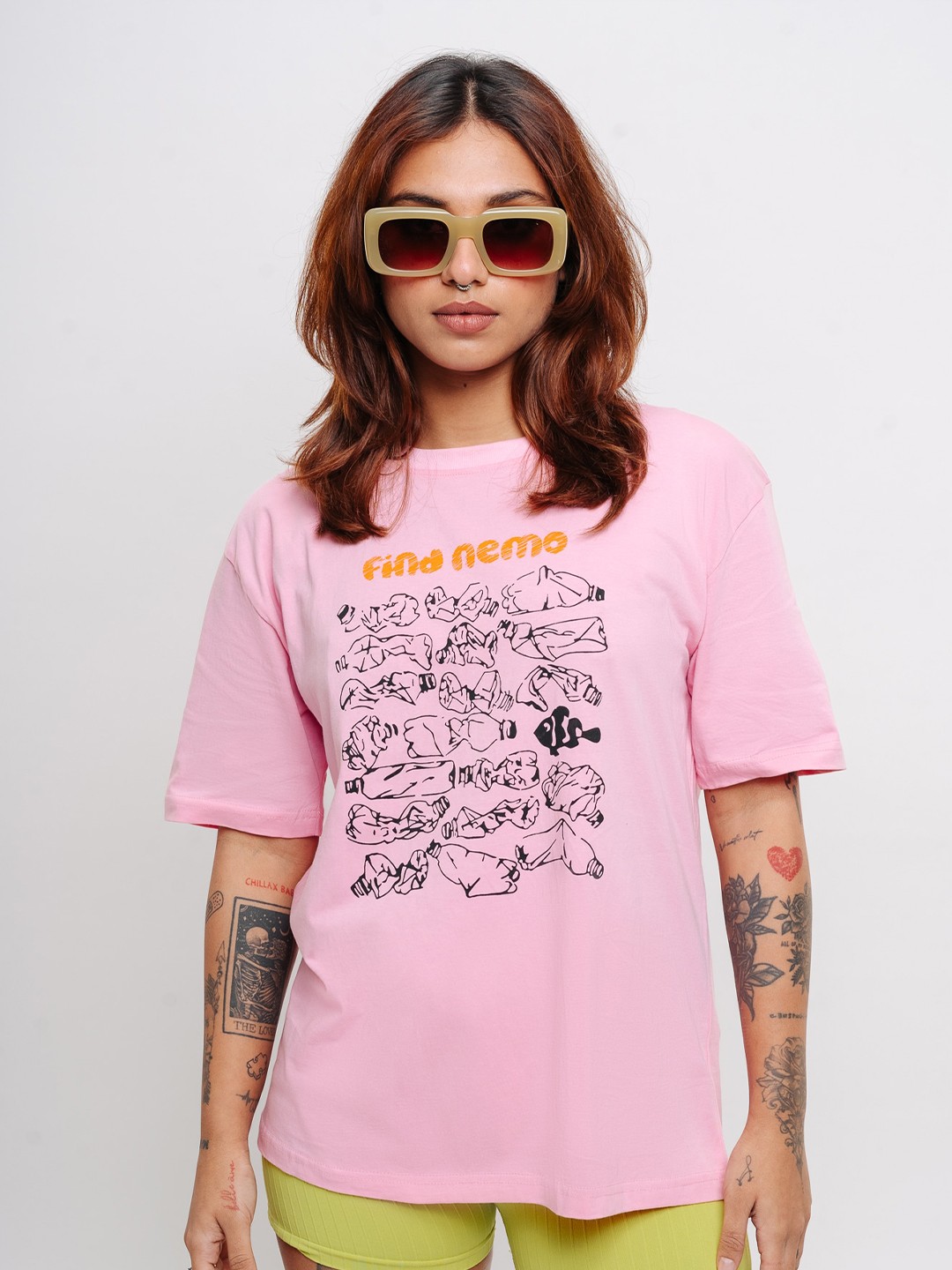 

FREAKINS Graphic Printed Oversized Pure Cotton T-shirt, Purple