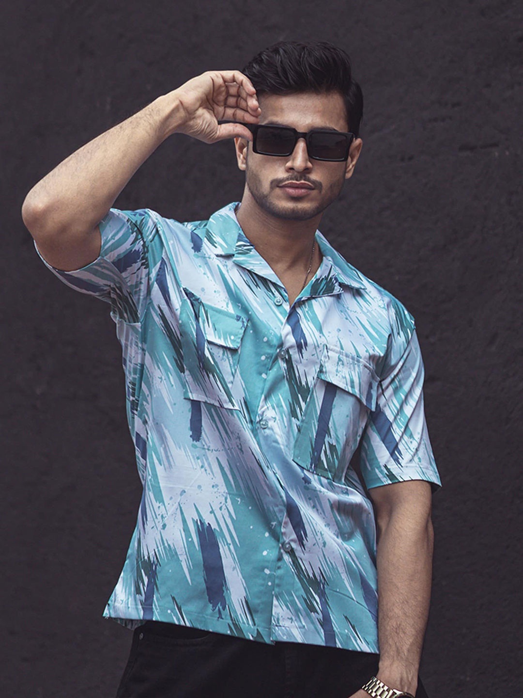 

Maniac Abstract Printed Classic Regular Fit Opaque Cotton Casual Shirt, White