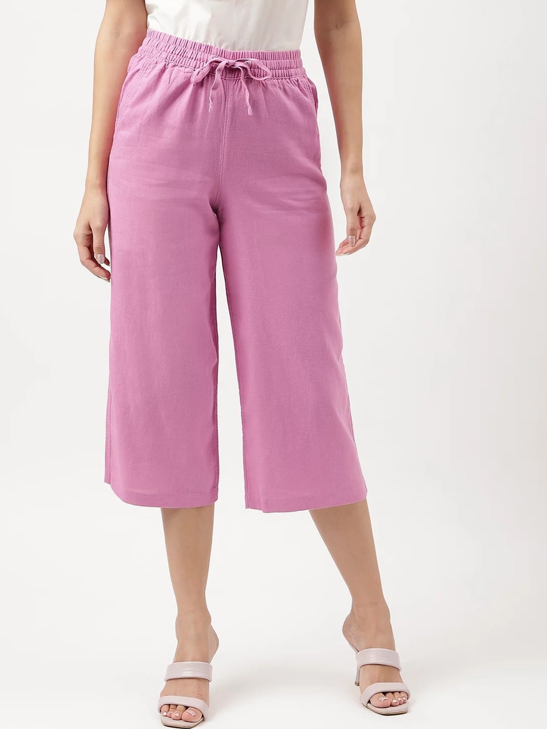 

Marks & Spencer Flared High-Rise Capris, Pink