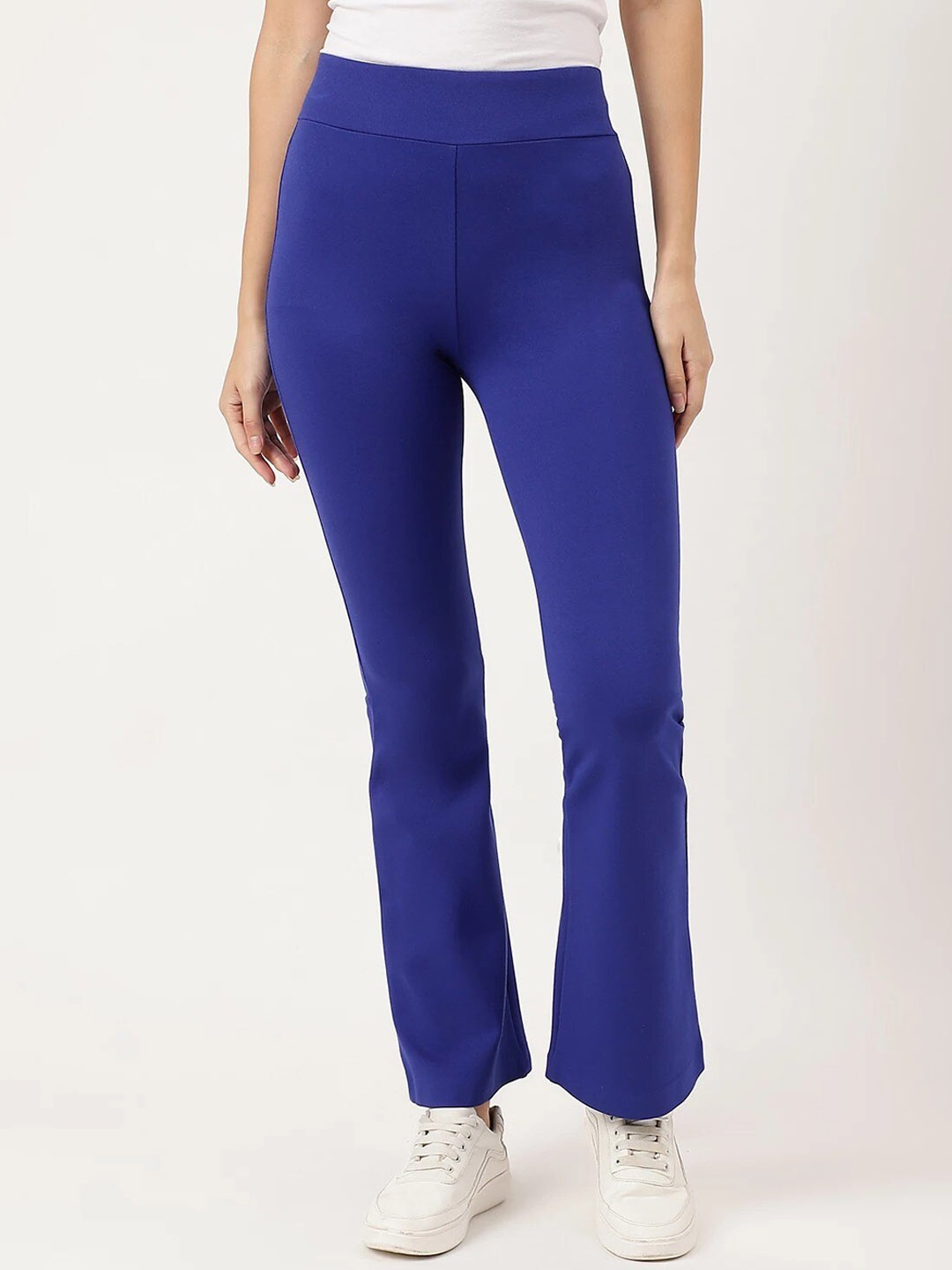 

Marks & Spencer Women High-Rise Regular Fit Trousers, Blue