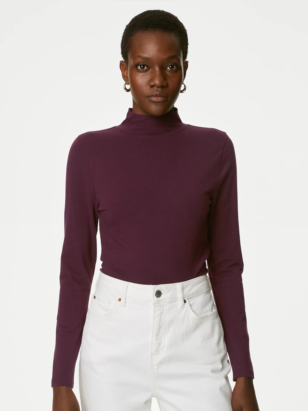 

Marks & Spencer Women Burgundy Sweatshirt