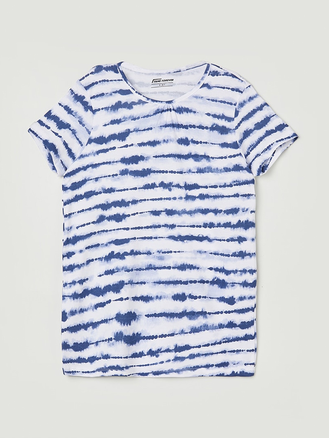 

Fame Forever by Lifestyle Girls Blue Striped V-Neck T-shirt