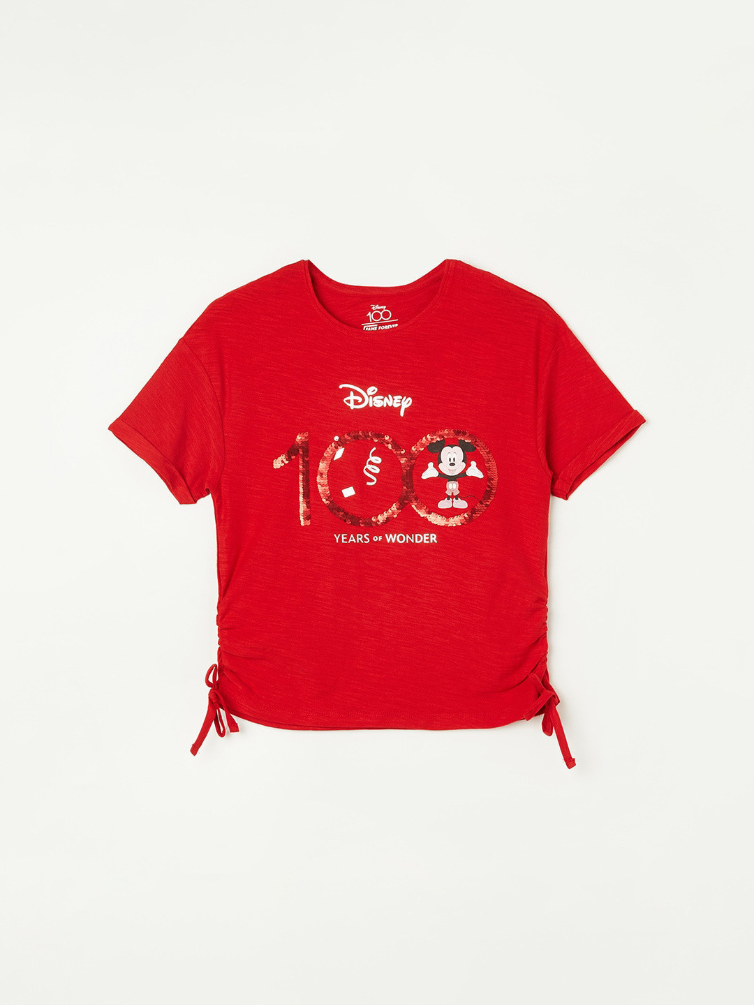 

Fame Forever by Lifestyle Girls Red Typography Printed Applique T-shirt