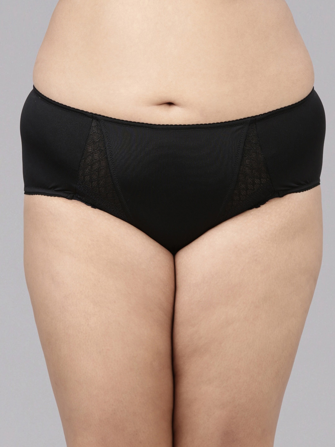 

Enamor Mid-Rise Anti Microbial Hipster Briefs, Black