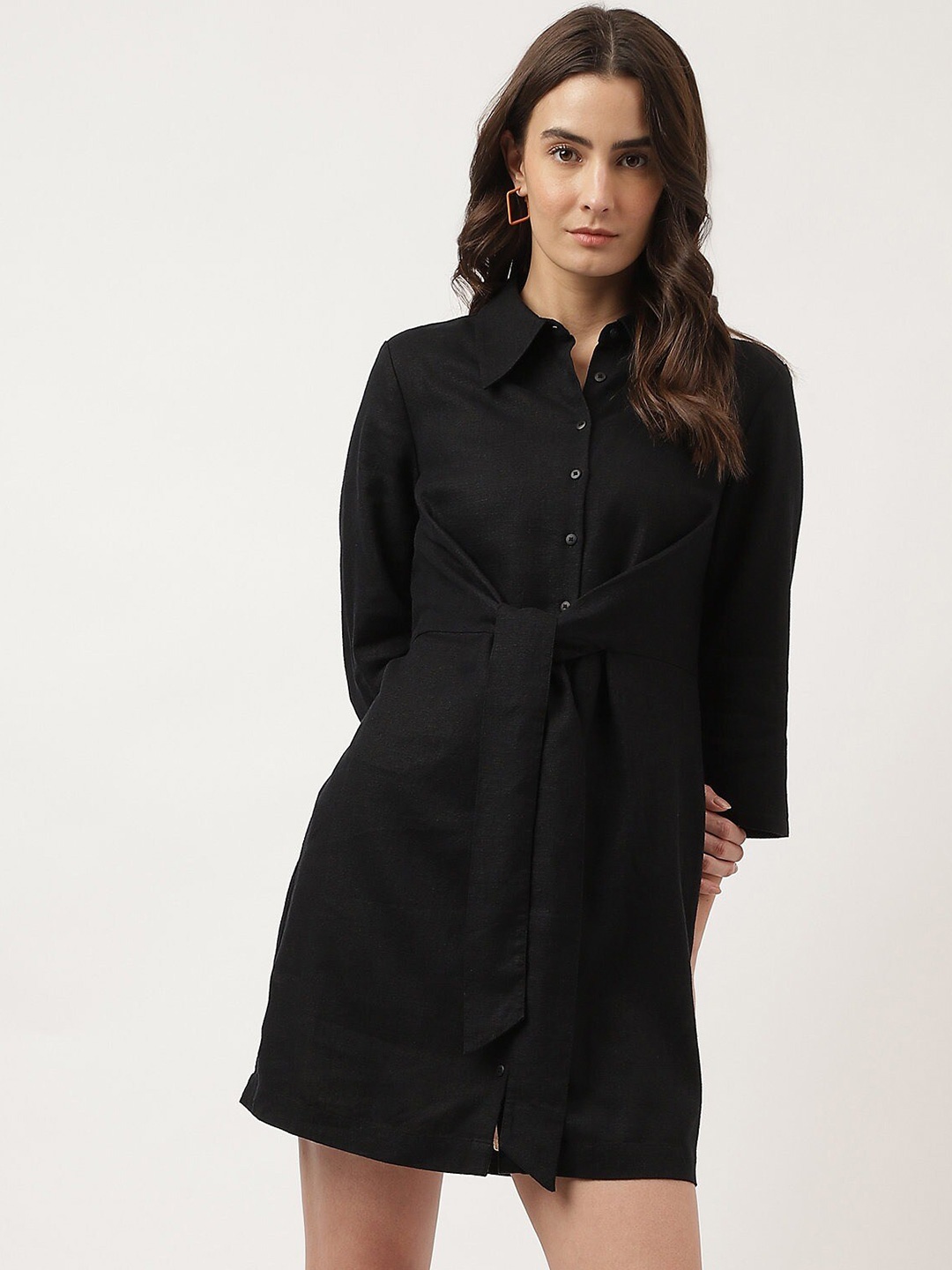 

Marks & Spencer Tie-Up Detail Shirt Dress, Black