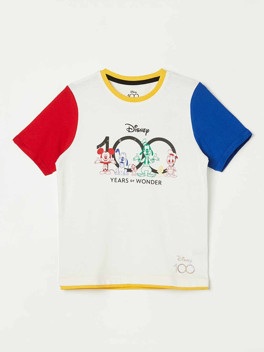 

Fame Forever by Lifestyle Boys Mickey & Friends Printed Cotton T-shirt, White