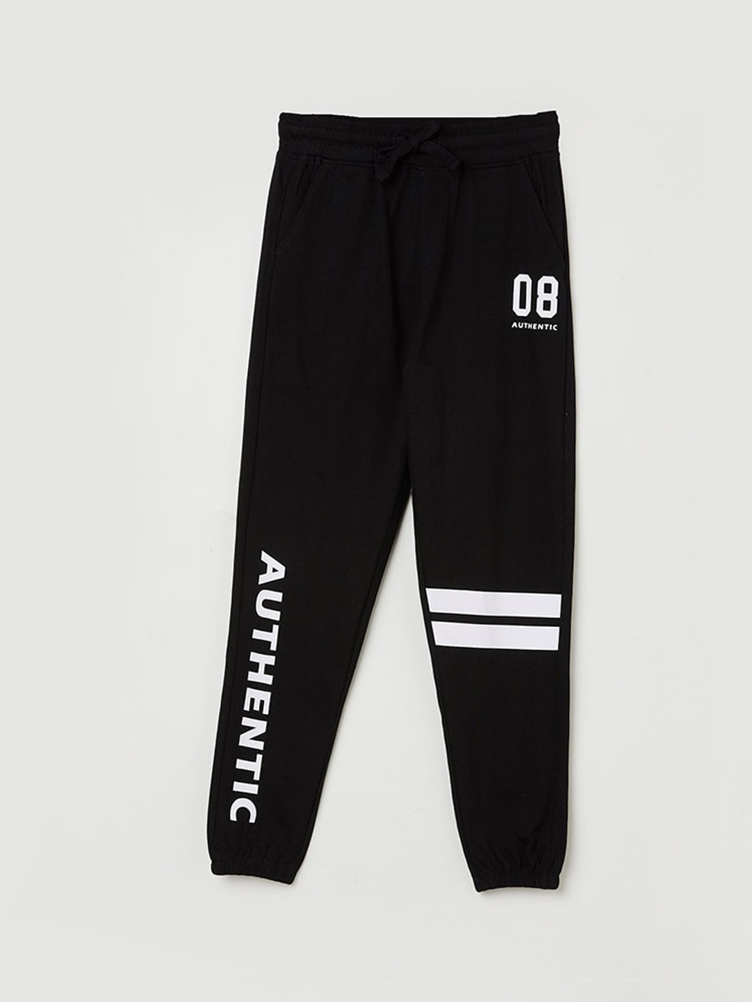 

Fame Forever by Lifestyle Boys Typography Printed Cotton Joggers, Black