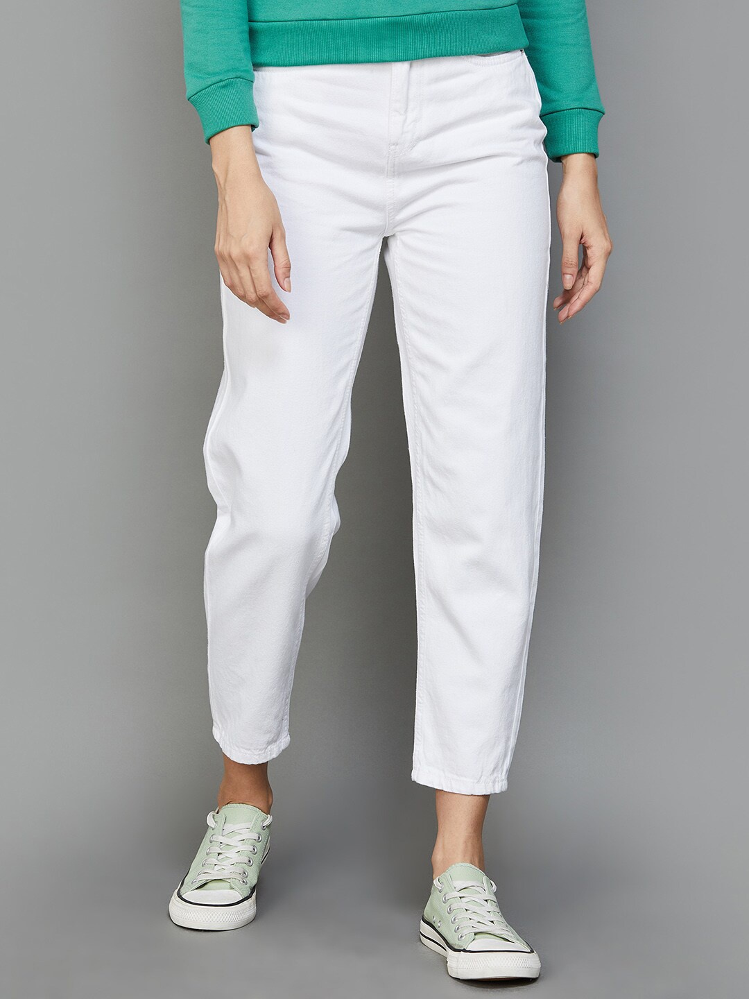 

Ginger by Lifestyle Women Regular Fit Mid-Rise Cotton Jeans, White