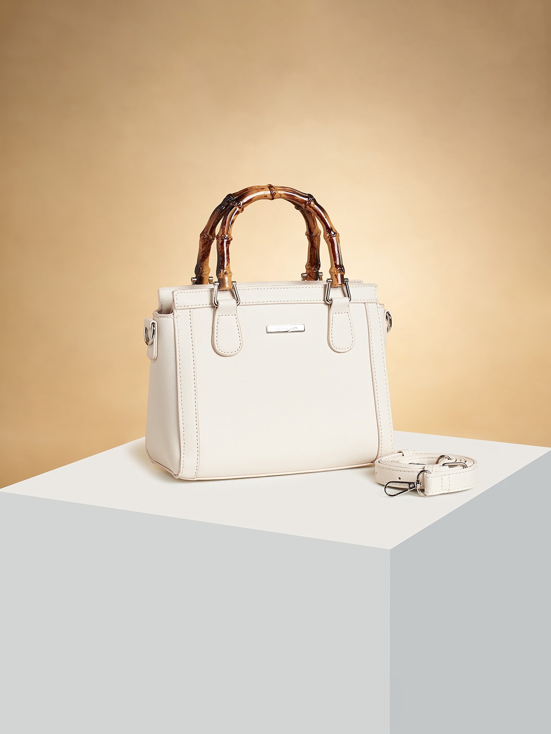 

Forever Glam by Pantaloons Structured Handheld Bag, Off white