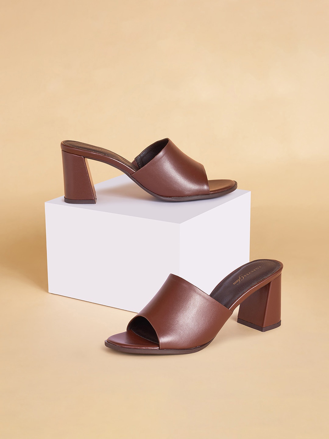 

Forever Glam by Pantaloons Open Toe Block Heels, Brown