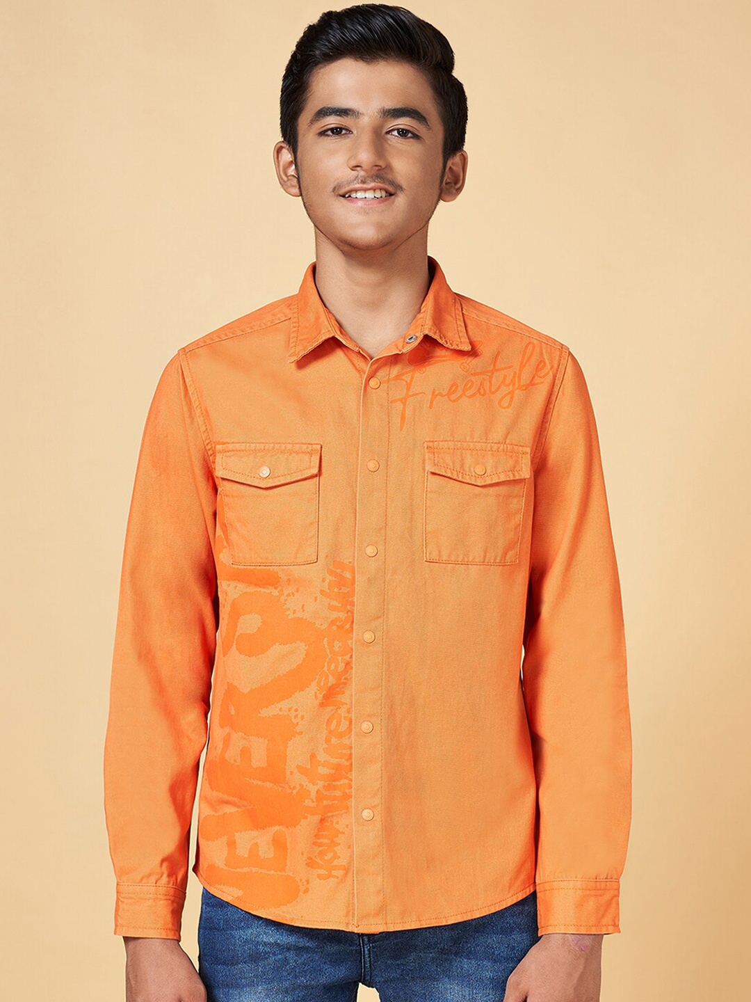 

Coolsters by Pantaloons Boys Typography Printed Tailored Jacket, Orange