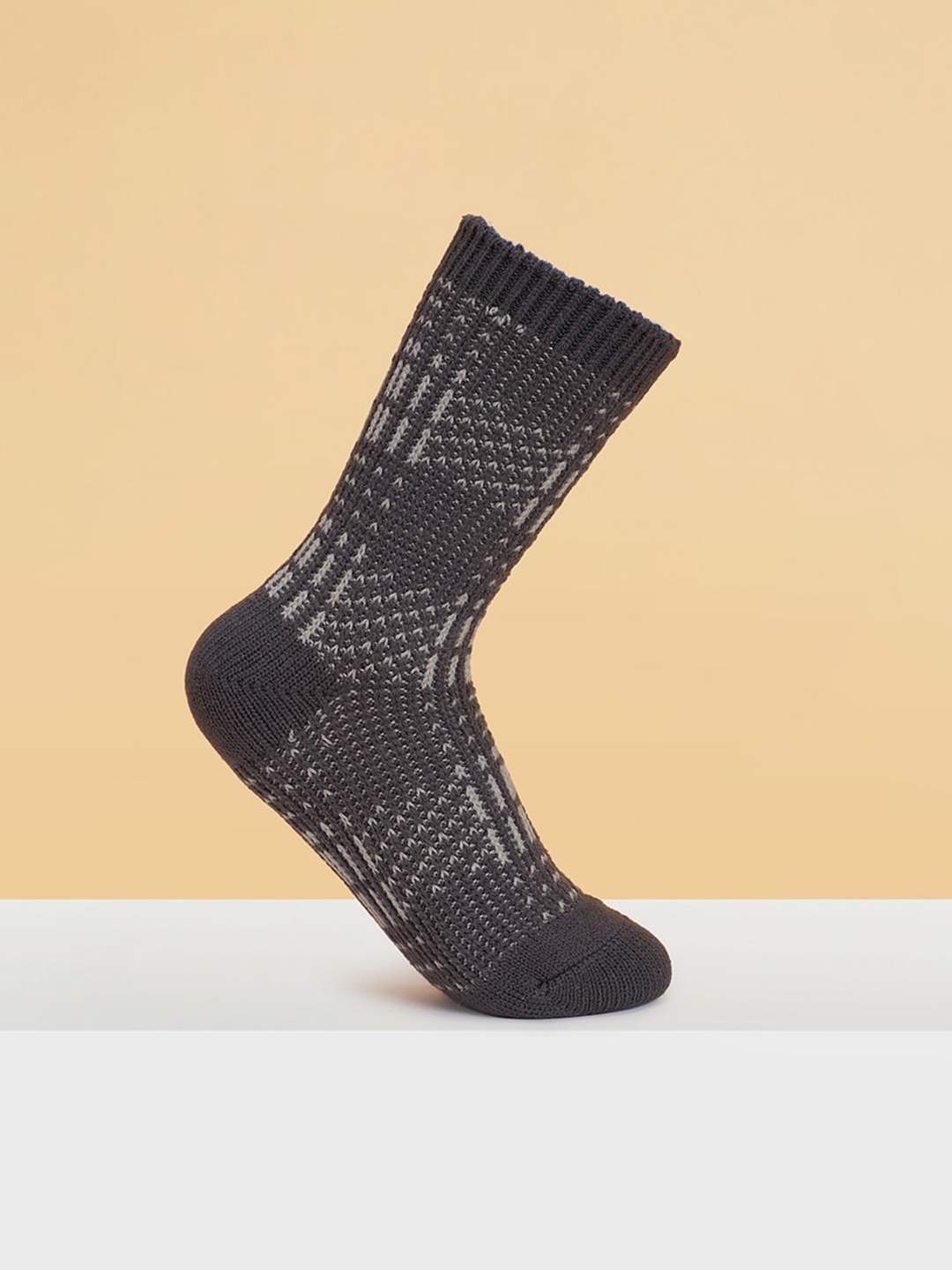 

BYFORD by Pantaloons Men Pack of 3 Patterned Calf-Length Socks, Grey