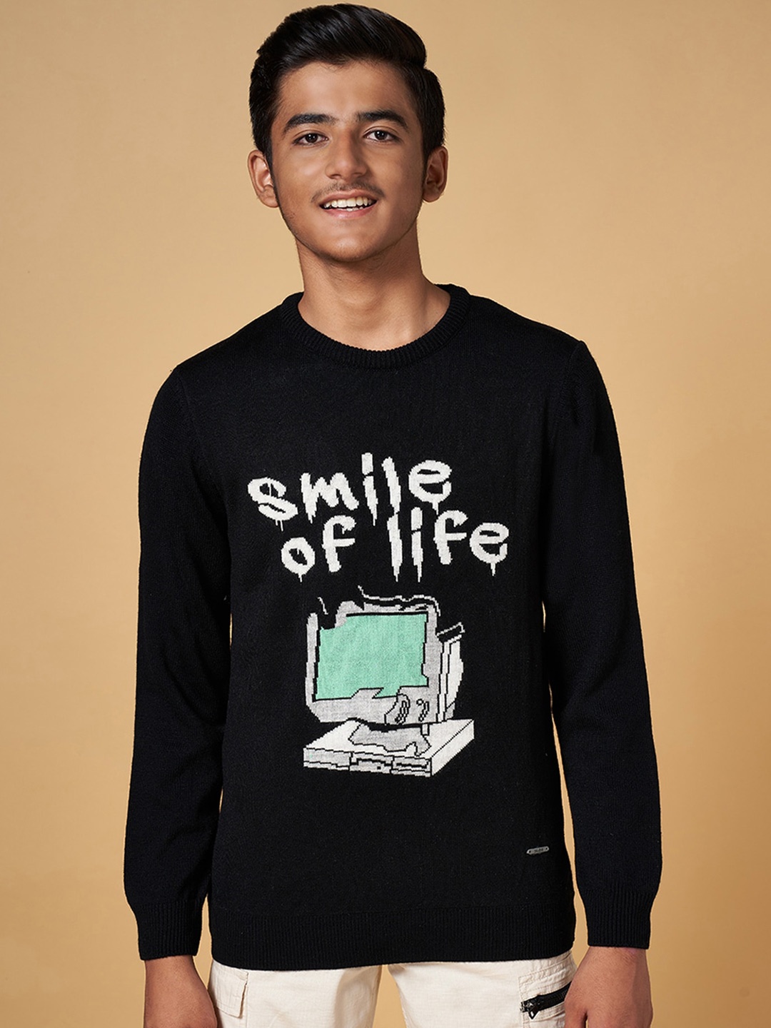 

Coolsters by Pantaloons Boys Typography Printed Acrylic Pullover, Black