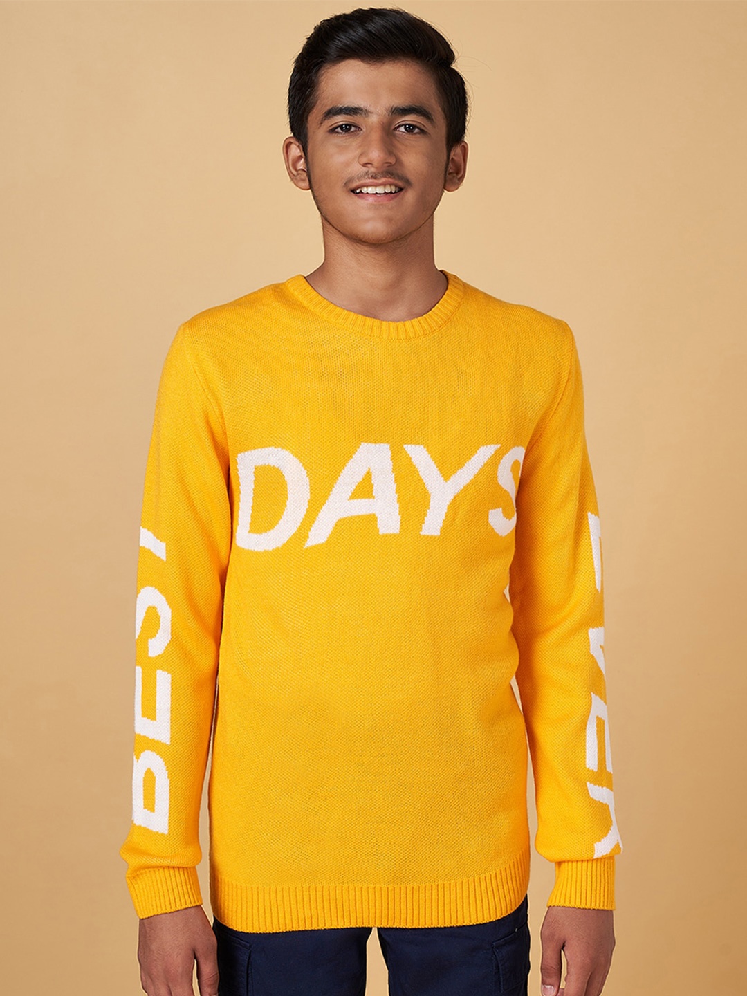 

Coolsters by Pantaloons Boys Typography Printed Acrylic Pullover, Yellow
