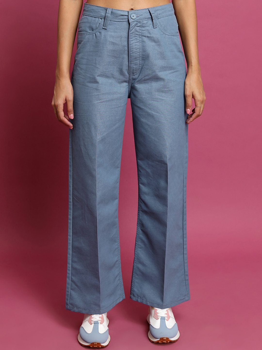 

Tokyo Talkies Women Blue Flared Bootcut Trousers