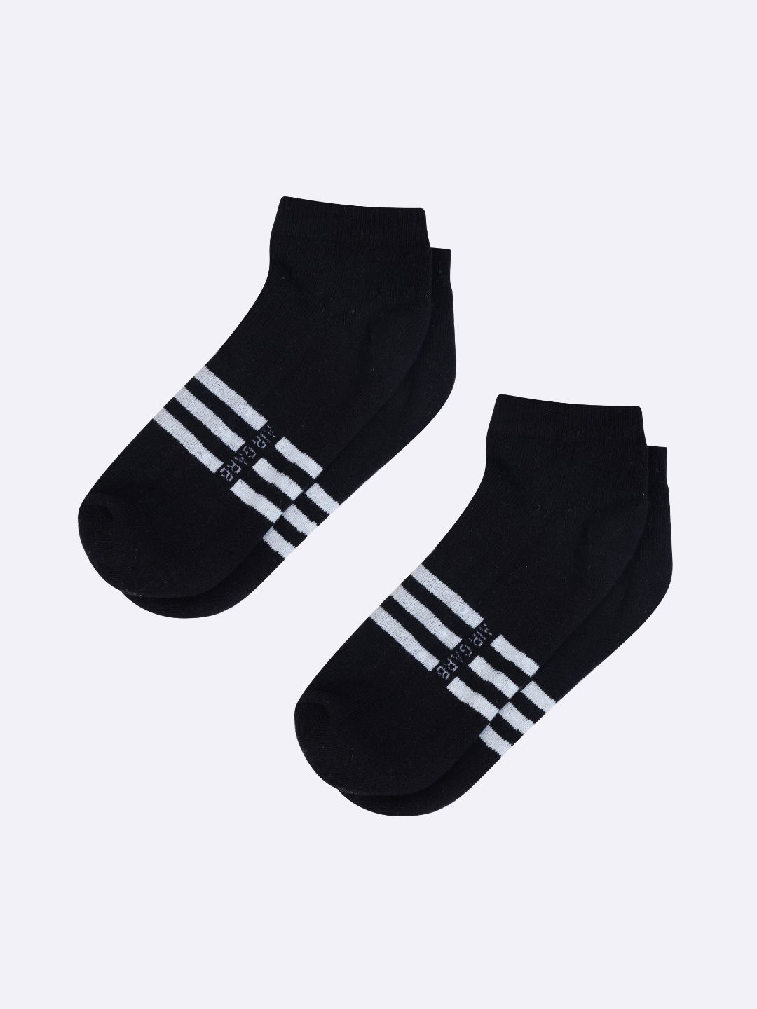 

AIR GARB Pack of 2 Striped Ankle-Length Socks, Black