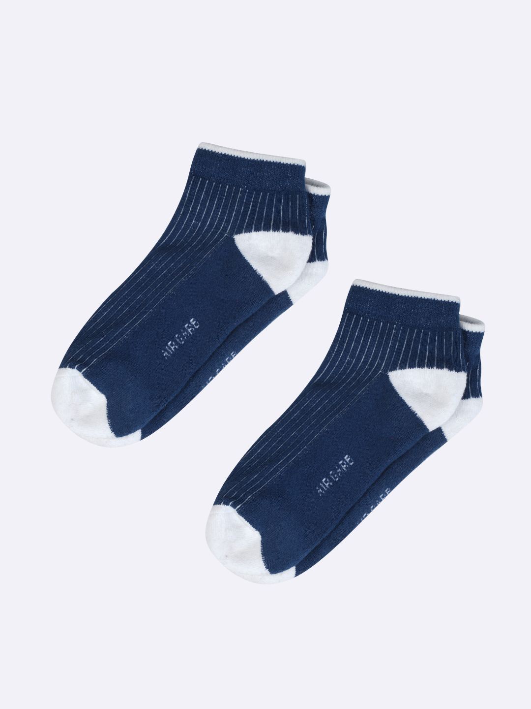 

AIR GARB Unisex Pack Of 2 Striped Pure Cotton Ankle Length Socks, Blue