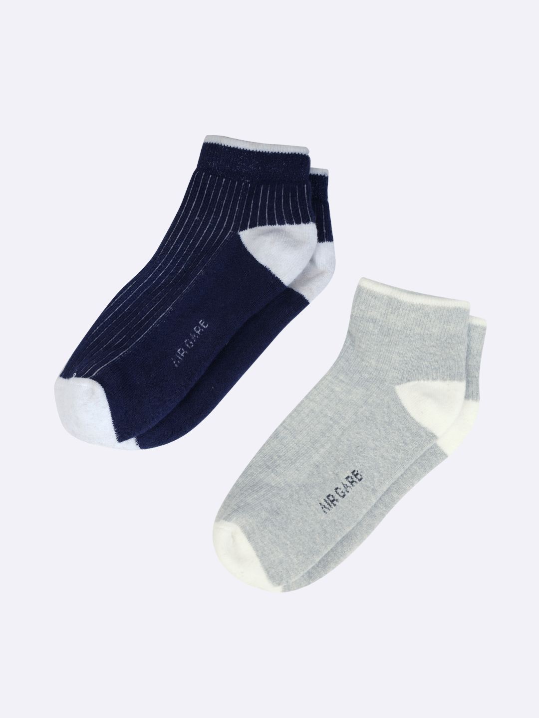 

AIR GARB Unisex Pack Of 2 Striped Pure Cotton Ankle Length Socks, Blue
