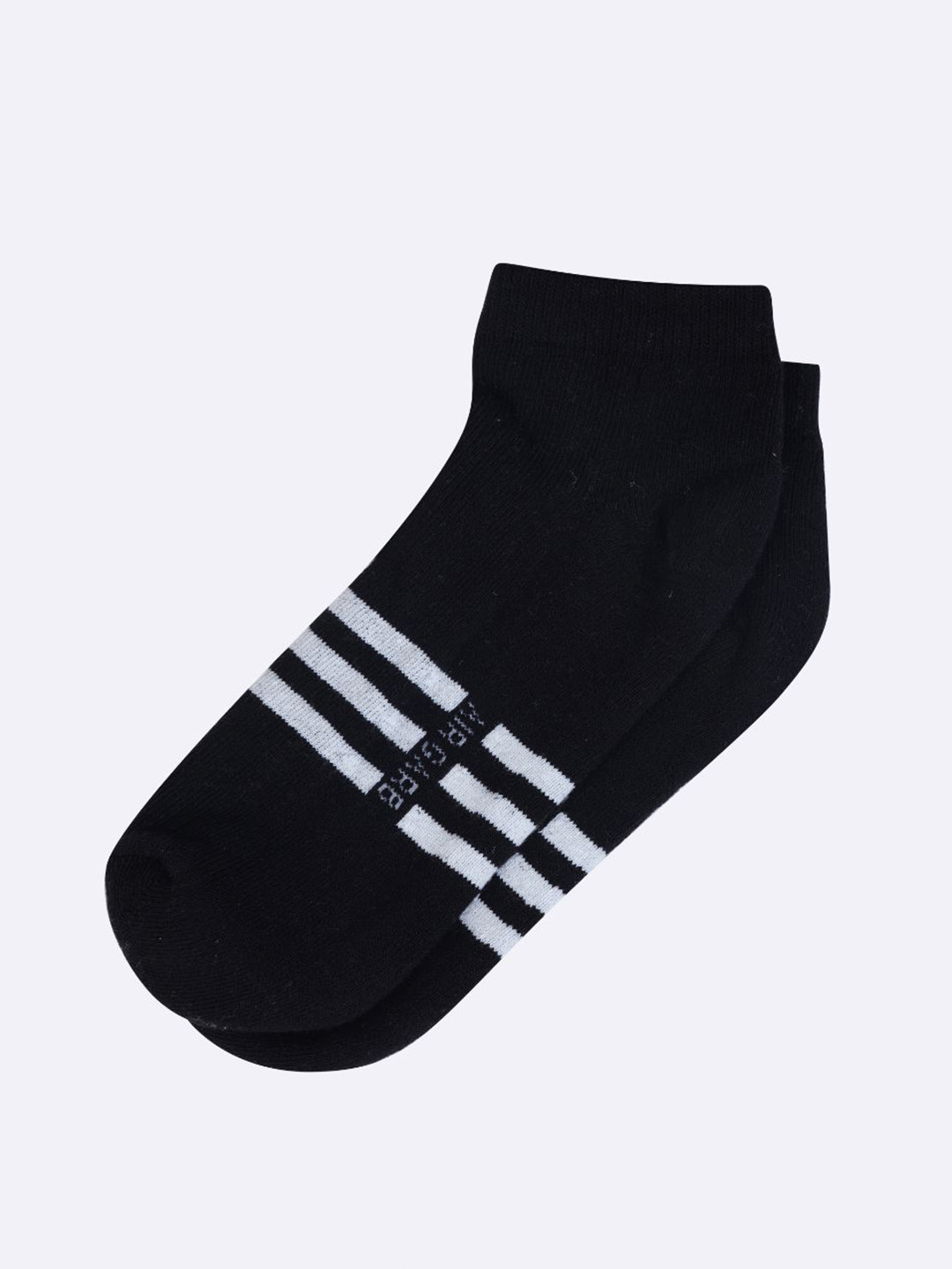

AIR GARB Unisex Striped Ankle Length Socks, Black