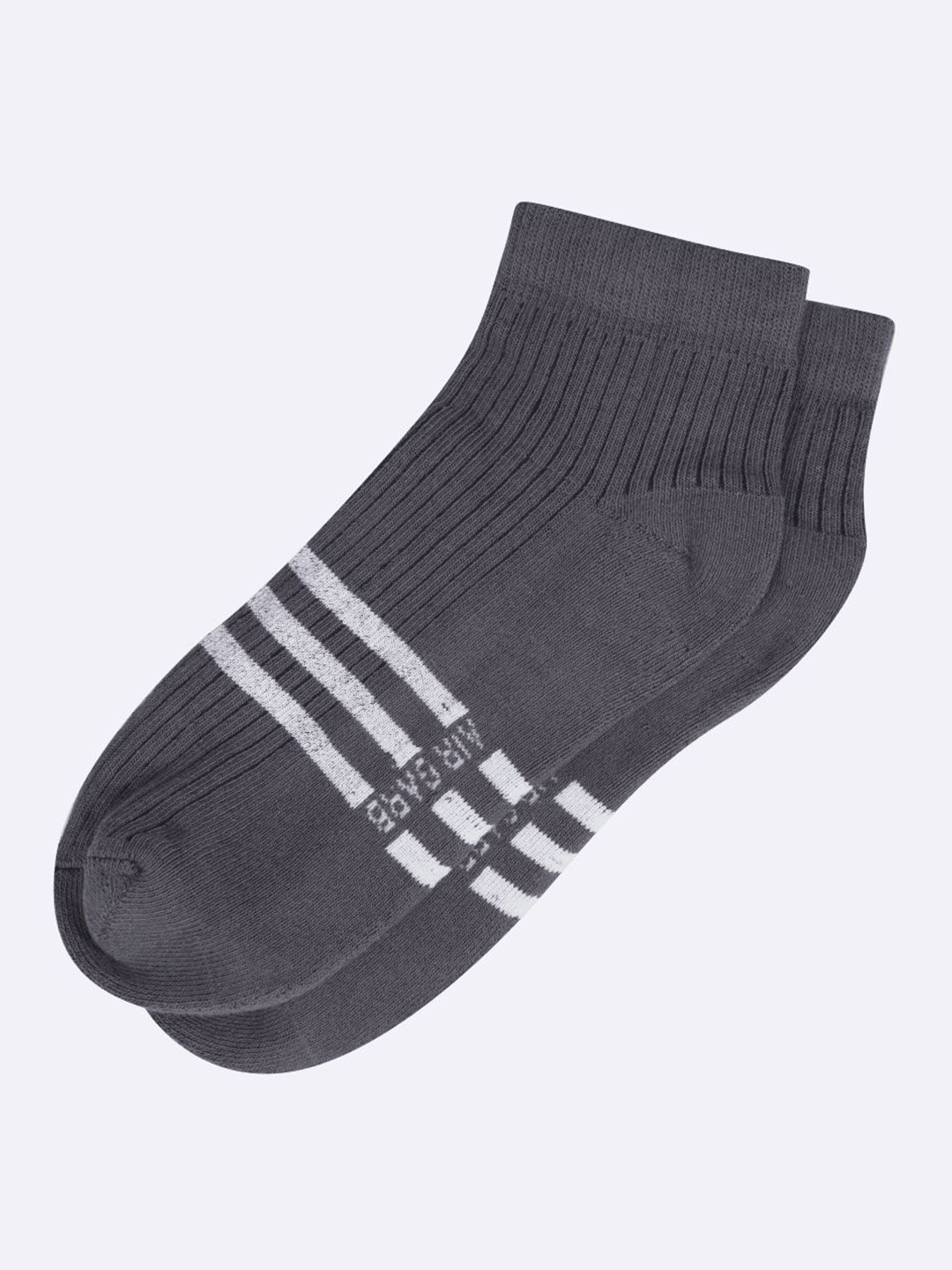 

AIR GARB Unisex Striped Ankle Length Socks, Grey