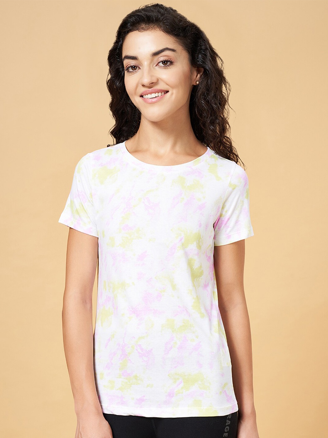 

Ajile by Pantaloons Tie And Dye Cotton T-shirt, Green
