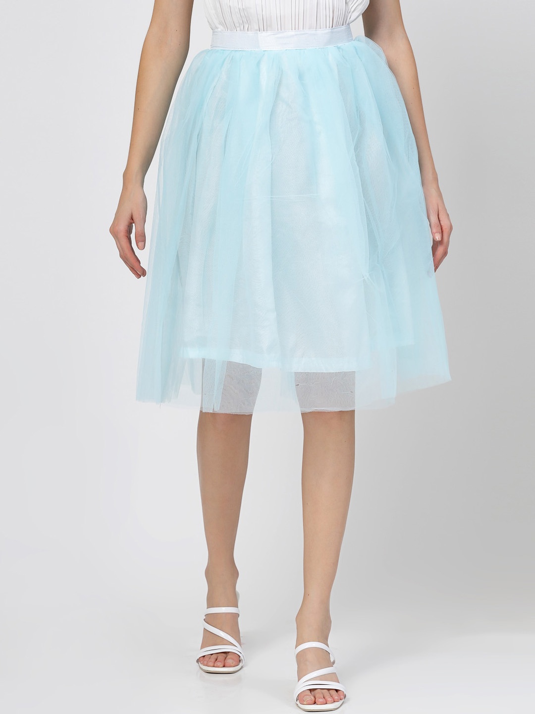 

BAESD Flared Knee-Length Skirt, Blue