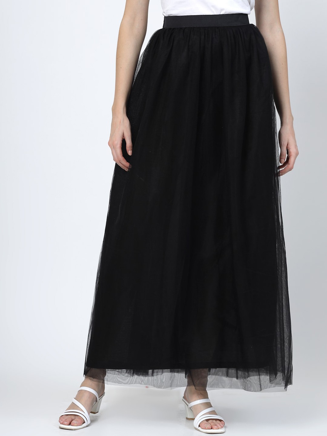 

BAESD Flared Maxi-Length Skirt, Black