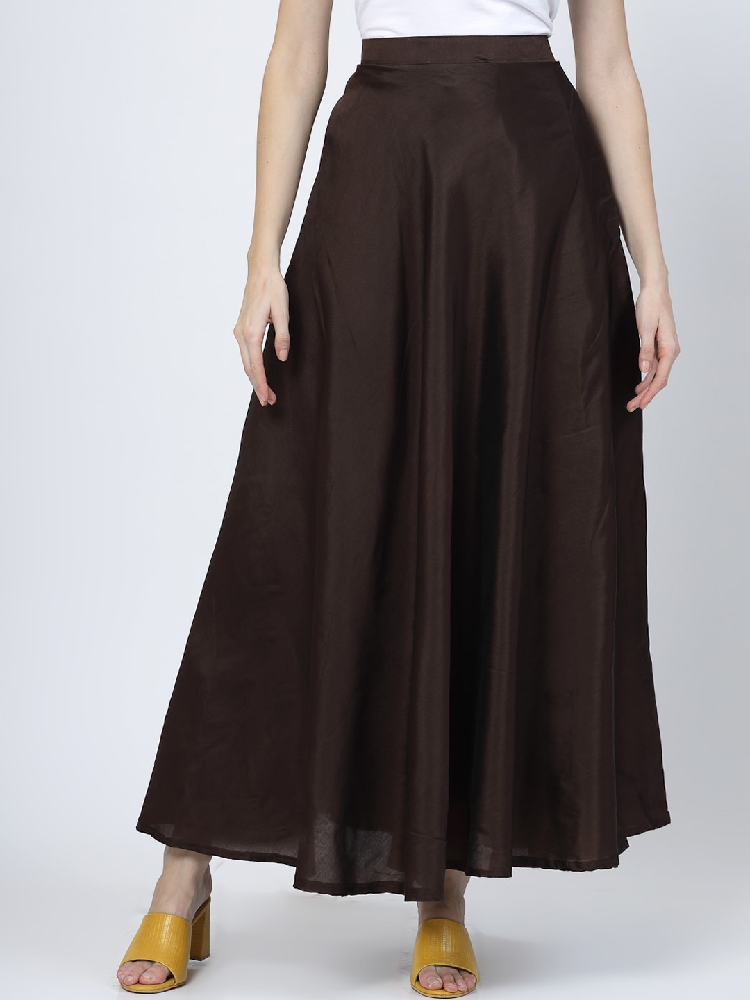 

BAESD Flared Maxi-Length skirt, Brown
