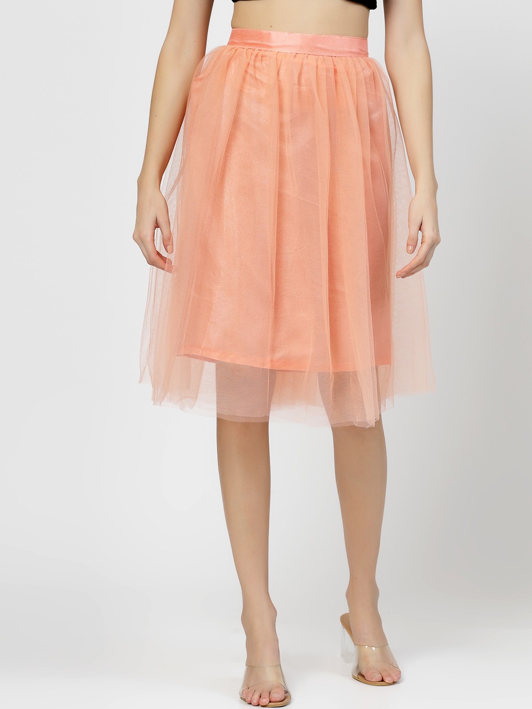

BAESD Flared Above Knee-Length skirt, Peach