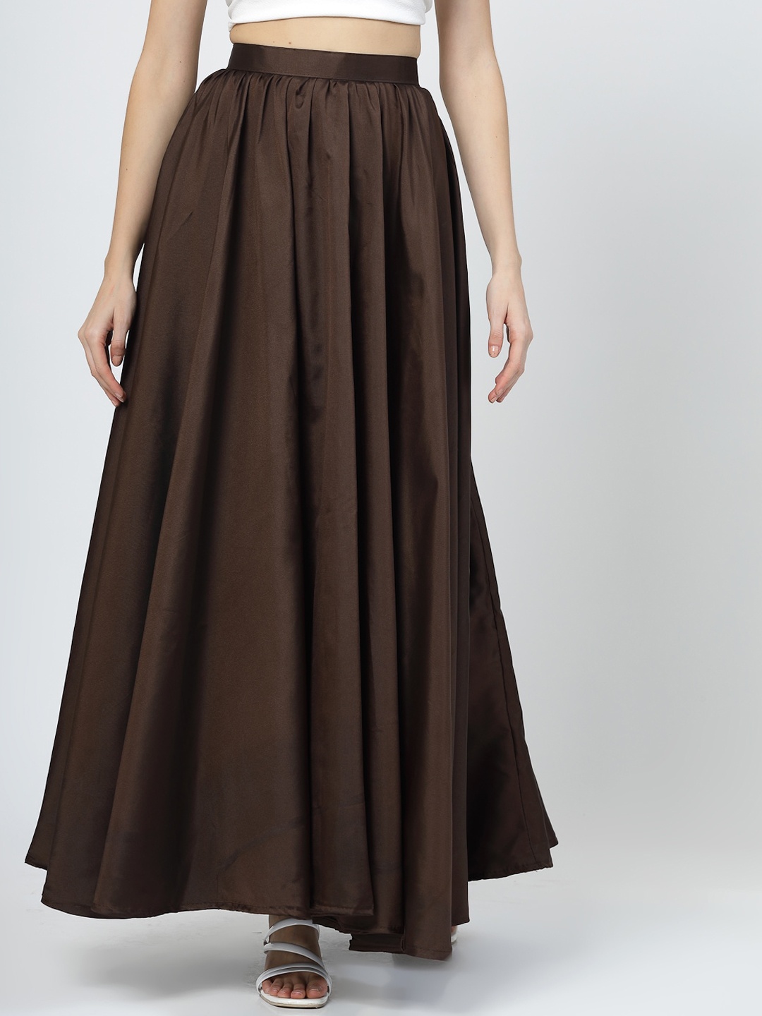 

BAESD Flared Maxi-Length Skirt, Brown