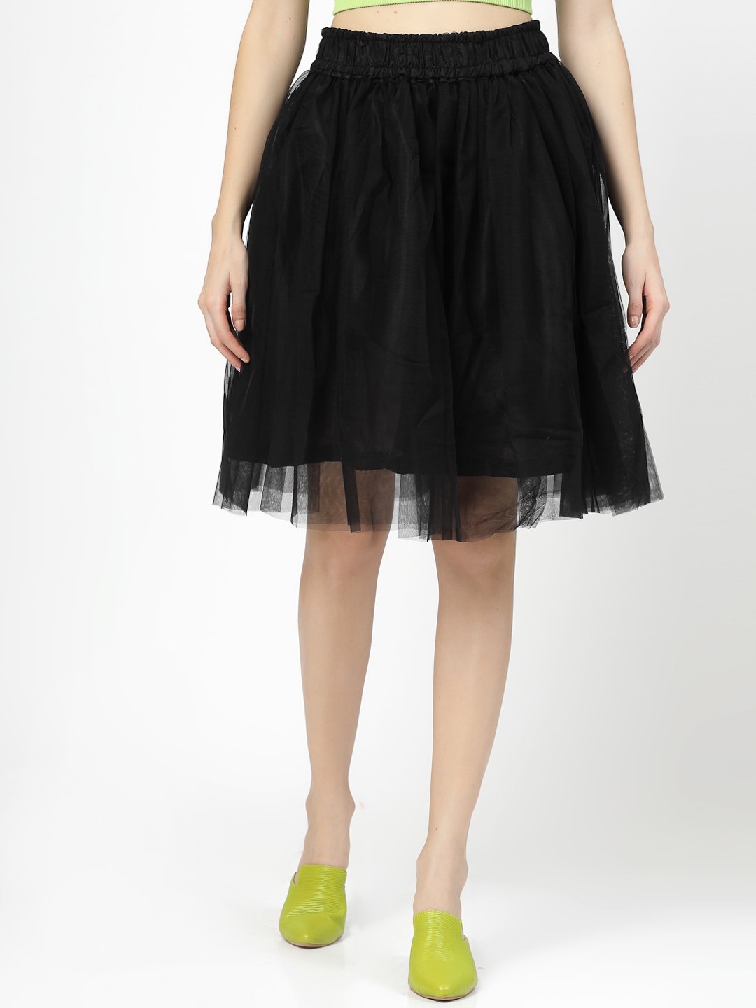 

BAESD Flared Knee-Length skirt, Black