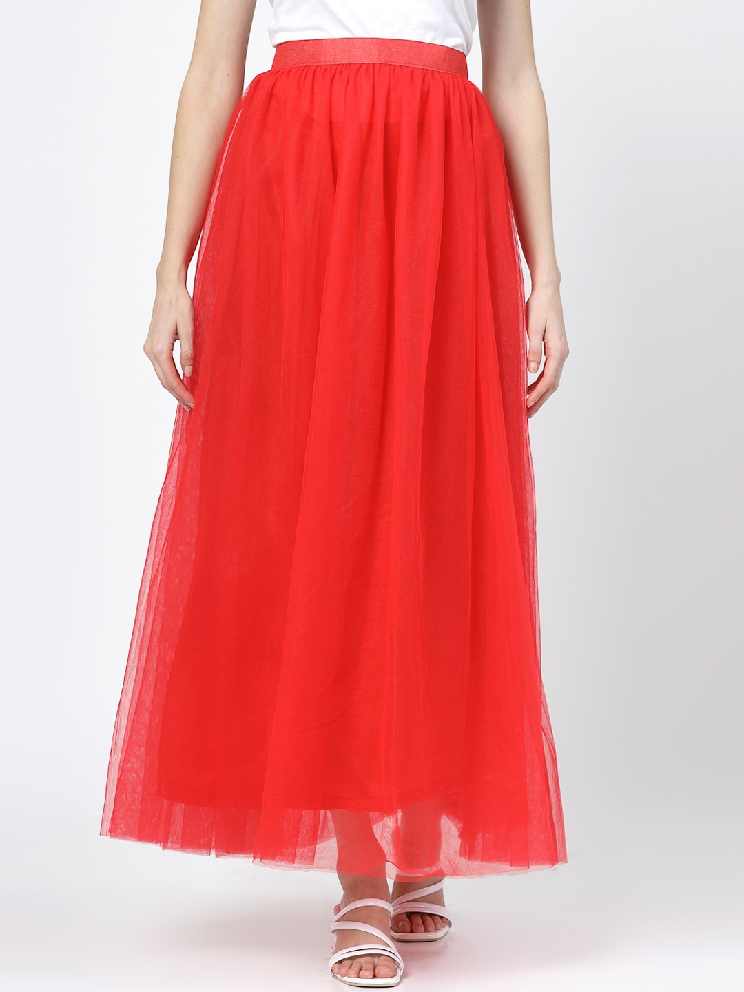 

BAESD Flared Maxi Length Skirt, Red