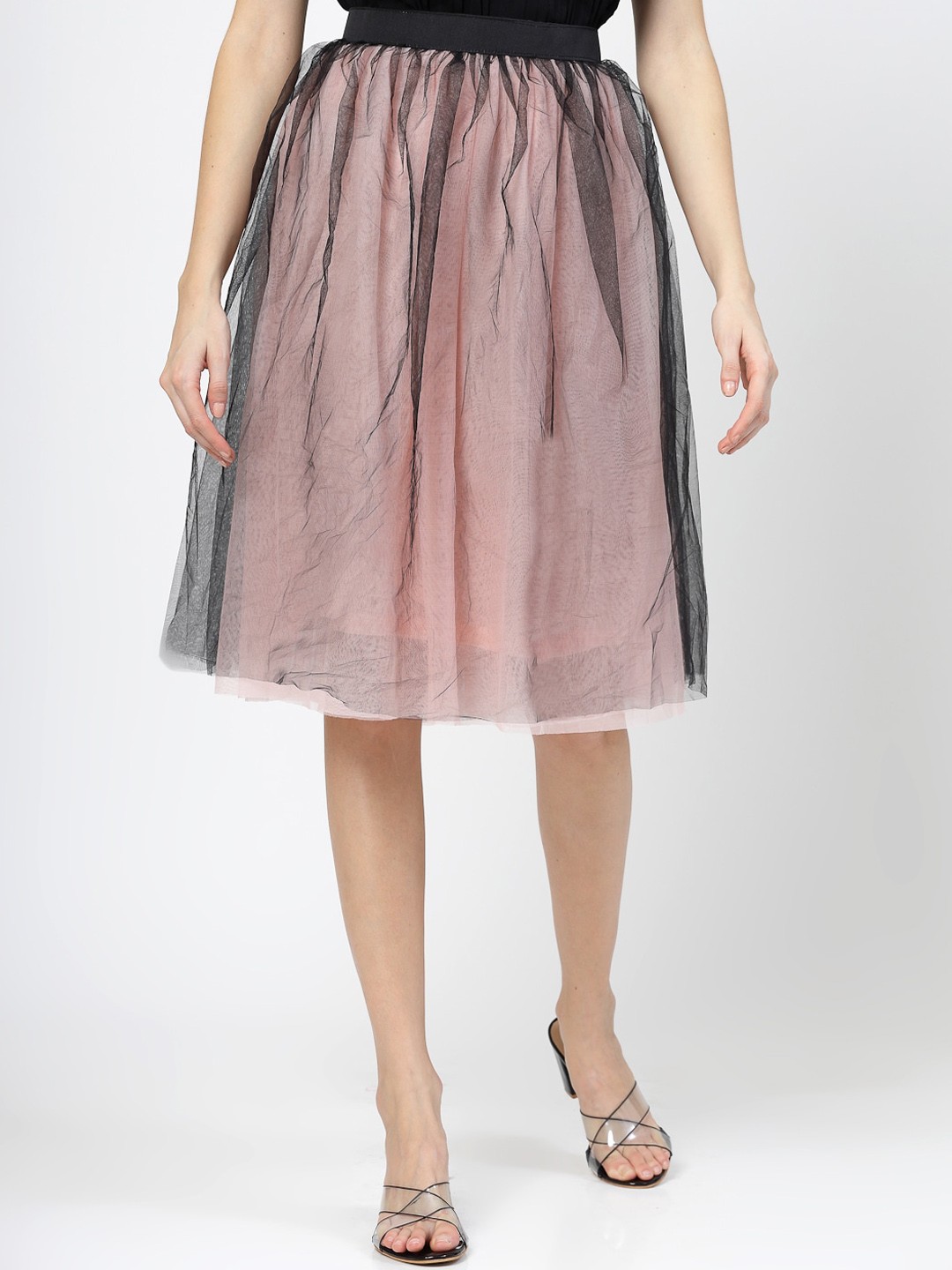 

BAESD Flared Knee-Length skirt, Peach