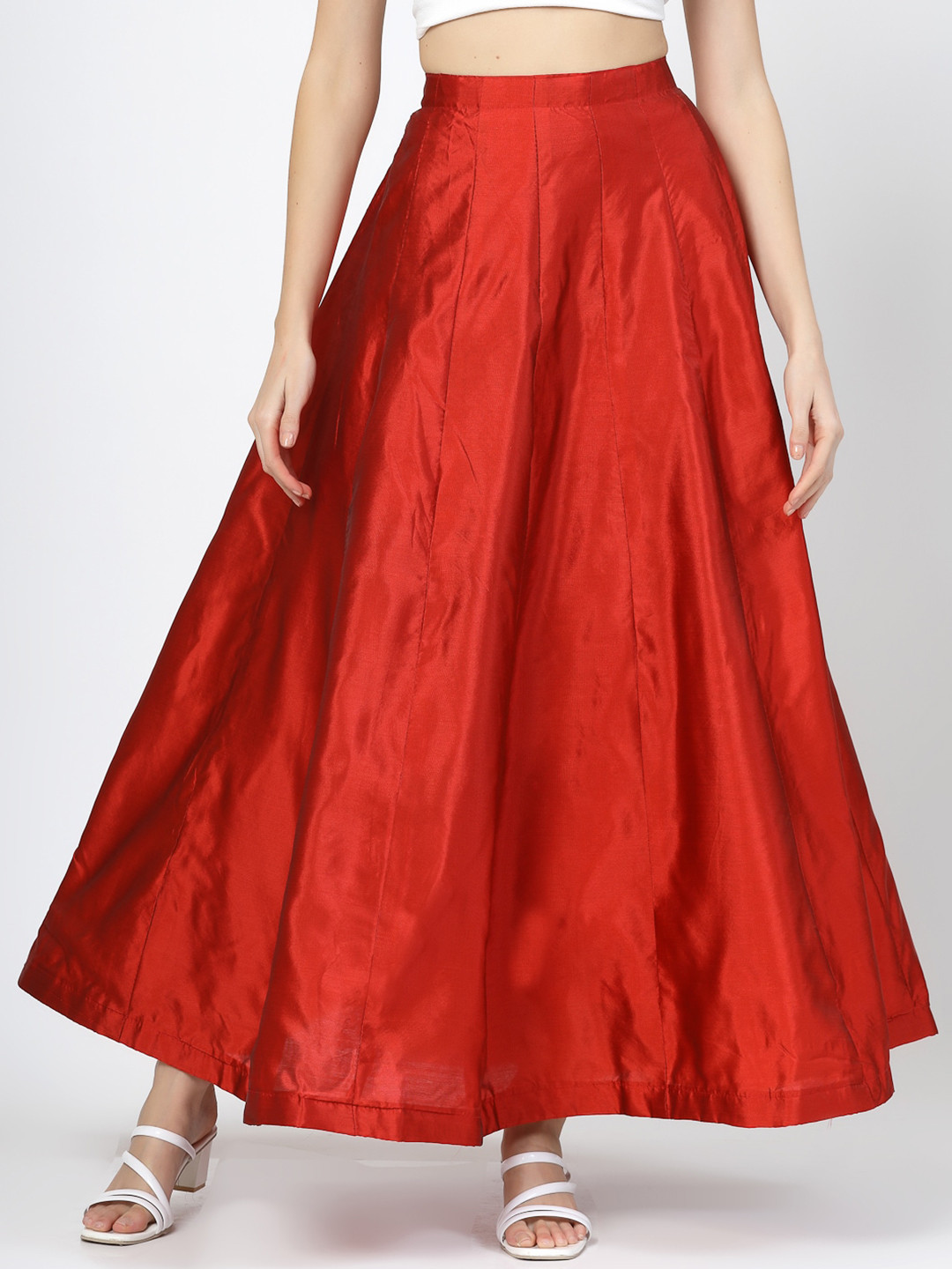 

BAESD Flared Maxi-Length skirt, Red
