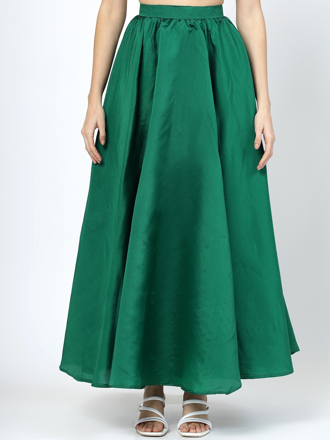 

BAESD Flared Maxi Length Skirt, Green