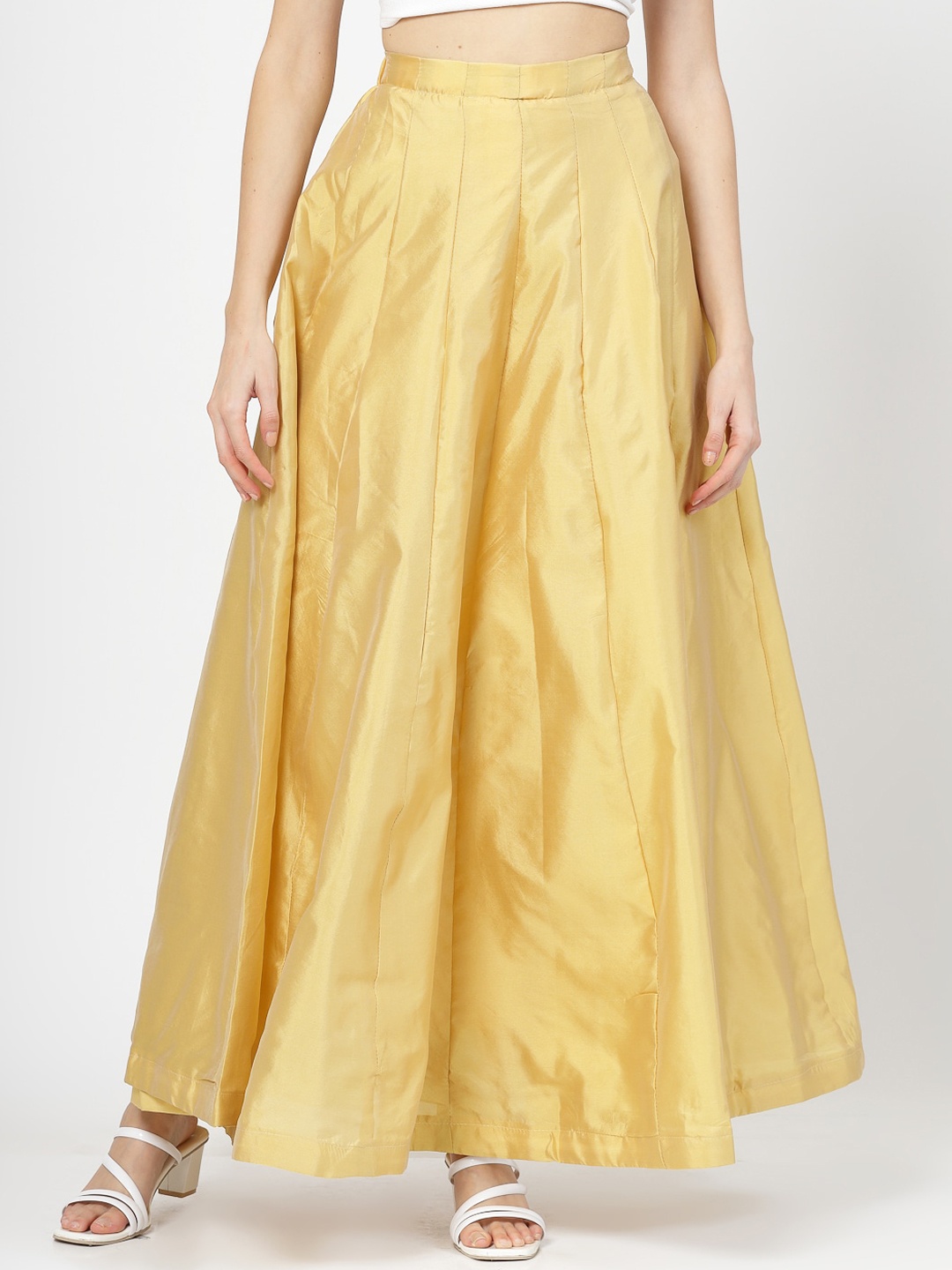 

BAESD Flared Maxi-Length skirt, Gold